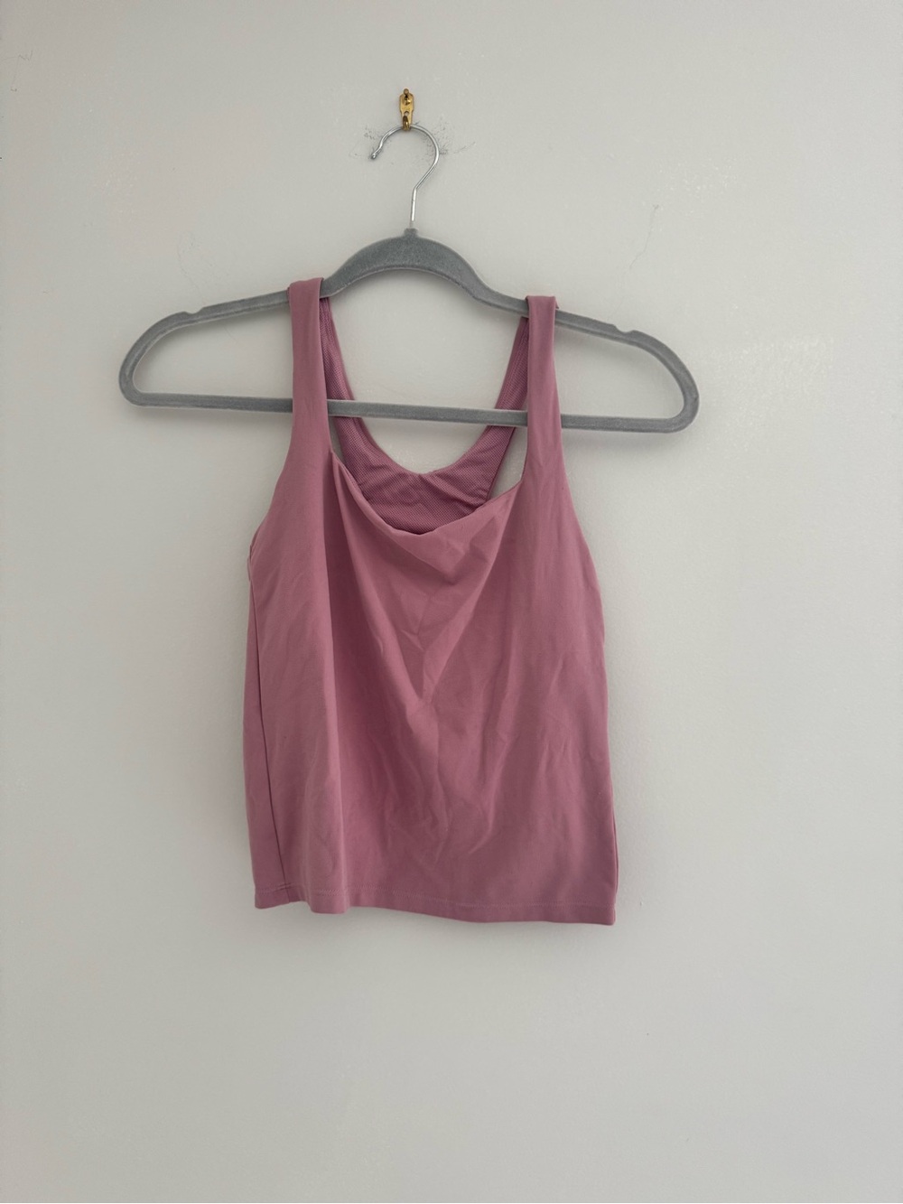 Draped Neck Tank Top in Dusty Rose